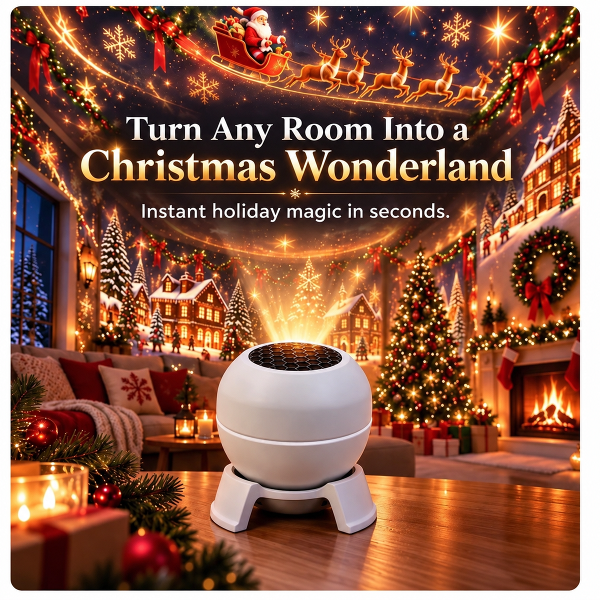 FestiGlow™ Christmas Projection Night Light | Instant Christmas Room Transformation