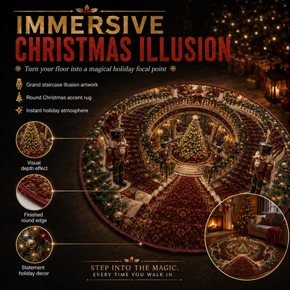 WinterVista™ 3D Christmas Illusion Rug – Magical 3D Depth for Festive Spaces