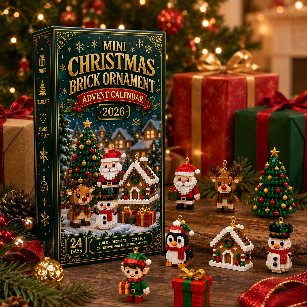 Brickora™ Mini Advent Calendar | 24 Christmas Building Sets to Build & Decorate
