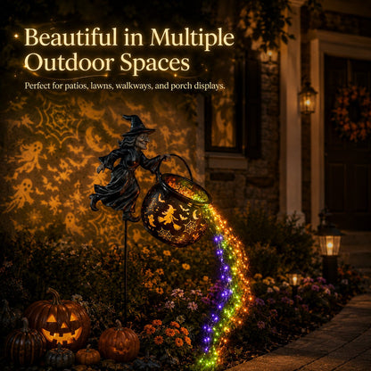HexaGlow™ Halloween Witch Cauldron Garden Light – Magical Colours & Projections for Your Halloween Decorations 🎃✨