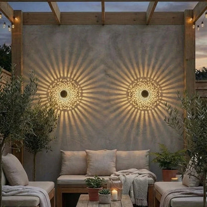 Lunara™ Solar Mandala Garden Light | Magical Light Patterns & Warm Evening Ambience