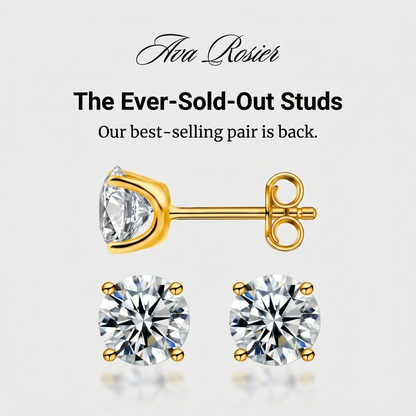 Veloura™ – Timeless moissanite stud earrings with brilliant sparkle
