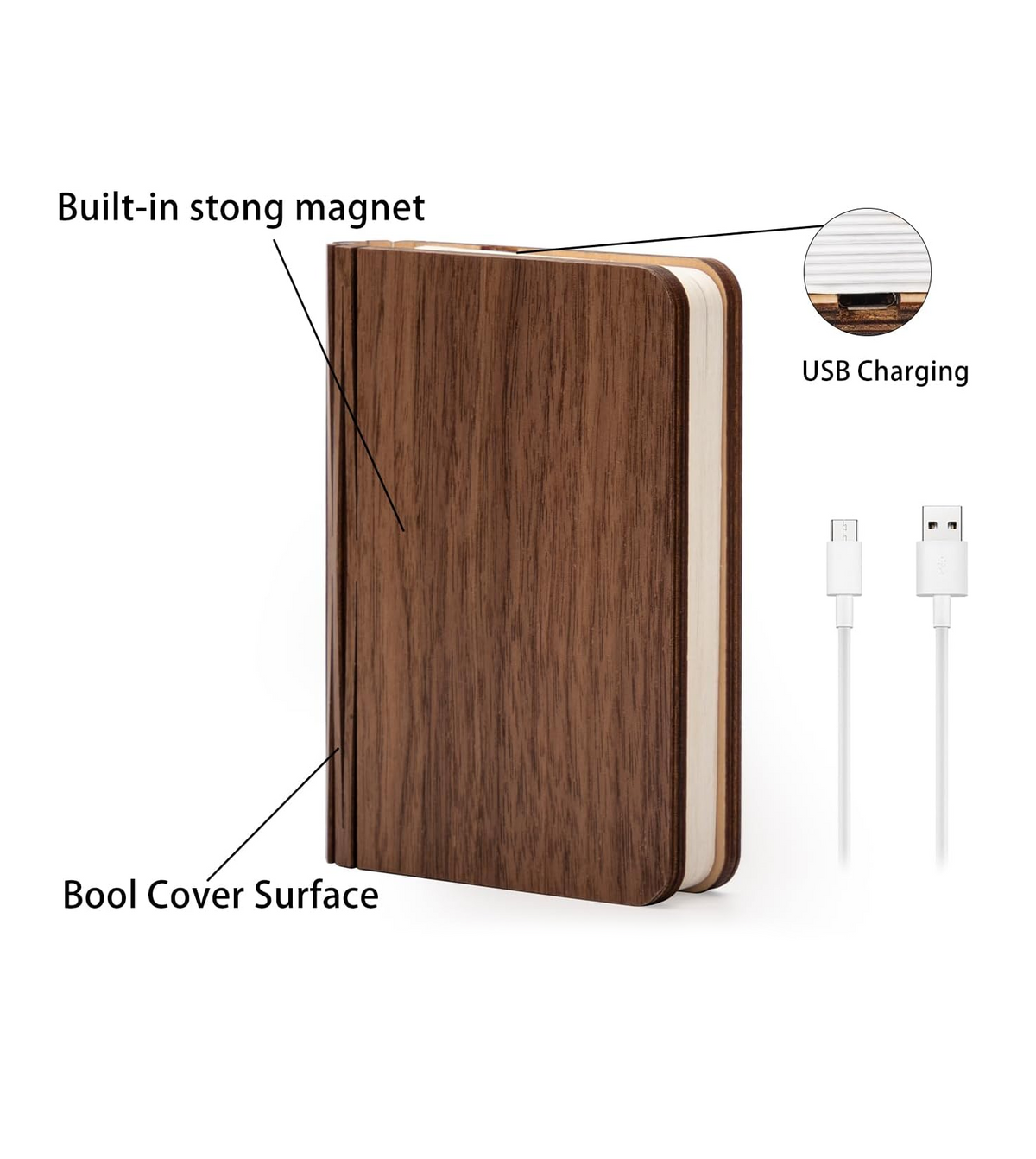 Foldlume™ – Magnetic Wooden Book Lamp With LED Lighting