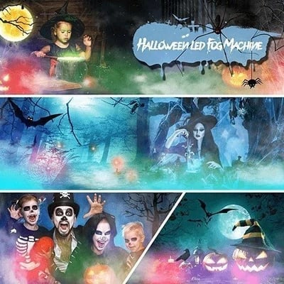 MystiGlow™ 12-LED Mist Maker – Coloured Ultrasonic Mist for Halloween, Décor & Water Features 🎃✨