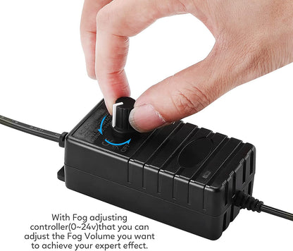 MystiGlow™ 12-LED Mist Maker – Coloured Ultrasonic Mist for Halloween, Décor & Water Features 🎃✨