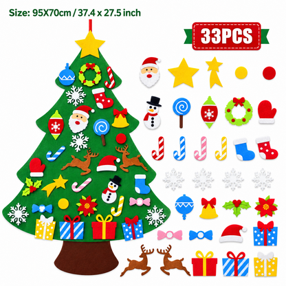 WonderTree™ Felt Christmas Tree Set | Interactive Screen-Free Holiday Fun for Kids