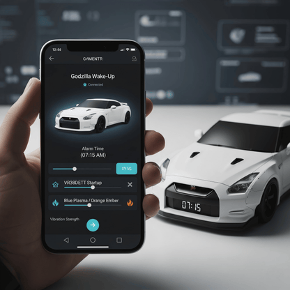 TurboRise™ Sportscar Alarm Clock | Realistic Engine Sounds & LED Light Effects