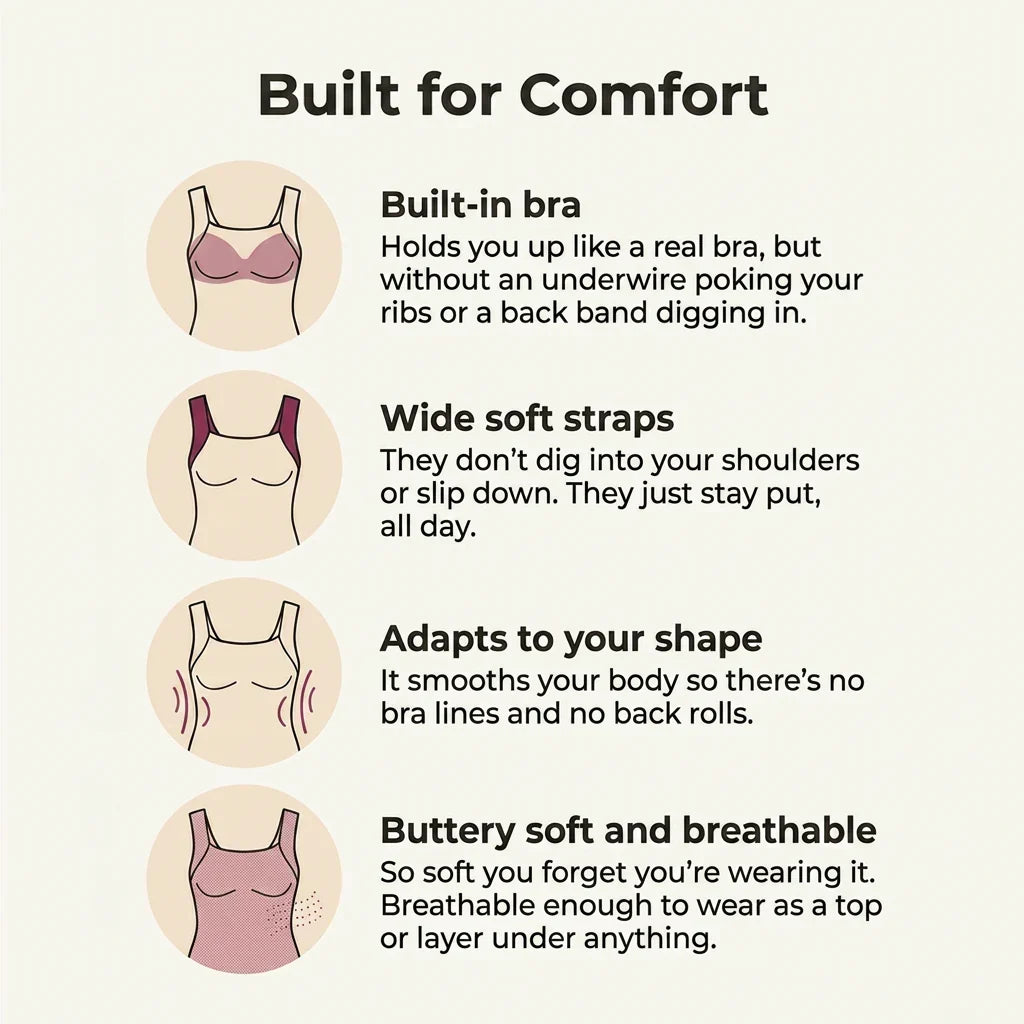 Elavelle™ – Flattering Shaping Tank with Integrated Bra Cups
