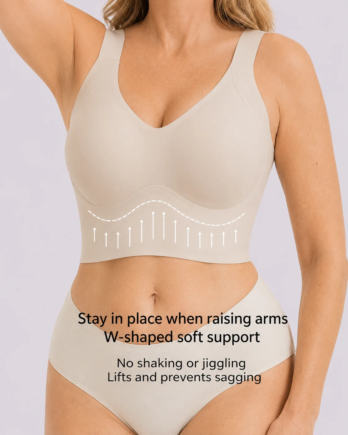 (Pack of 3) Amelia - Wireless Push Up Seamless Full Coverage Bra