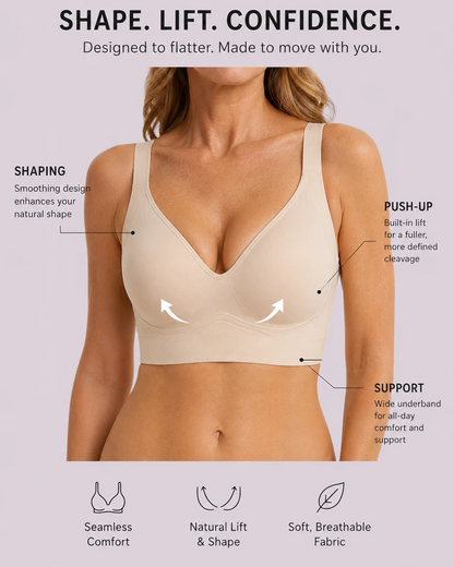 (Pack of 3) Amelia - Wireless Push Up Seamless Full Coverage Bra