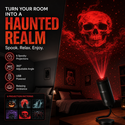 SpookLume™ HD Halloween Projector – 6 Spooky Designs for Instant Halloween Atmosphere