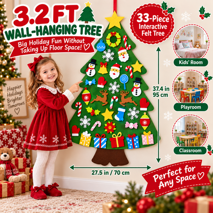 WonderTree™ Felt Christmas Tree Set | Interactive Screen-Free Holiday Fun for Kids