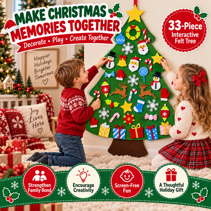 WonderTree™ Felt Christmas Tree Set | Interactive Screen-Free Holiday Fun for Kids