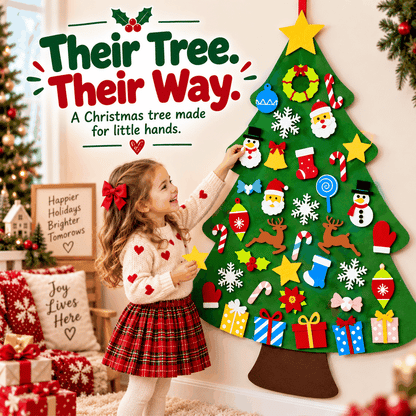 WonderTree™ Felt Christmas Tree Set | Interactive Screen-Free Holiday Fun for Kids