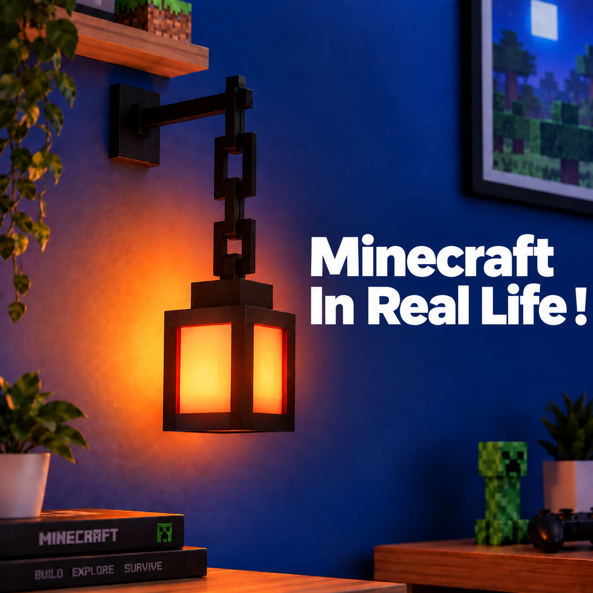 BlockGlow™ Minecraft Lantern Light | Turn Your Sapce Into a 16-Colour Pixel Paradise