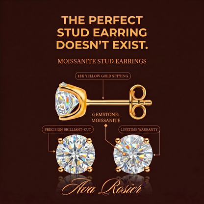 Veloura™ – Timeless moissanite stud earrings with brilliant sparkle