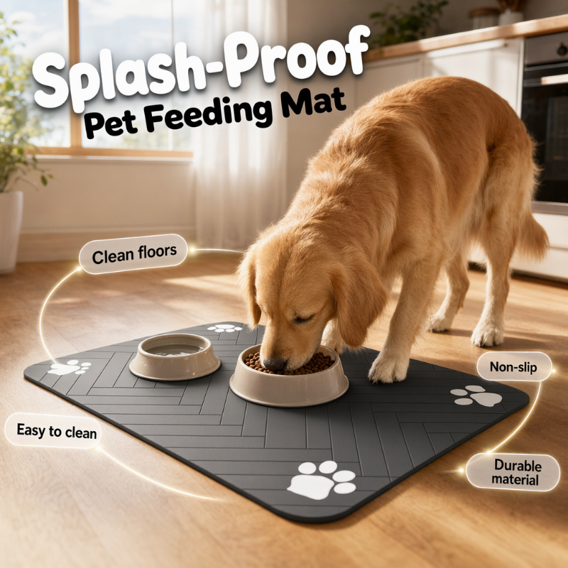 PetDry™ Dog & Cat Feeding Mat | Cleaner Feeding Area & Easy-Care Protection