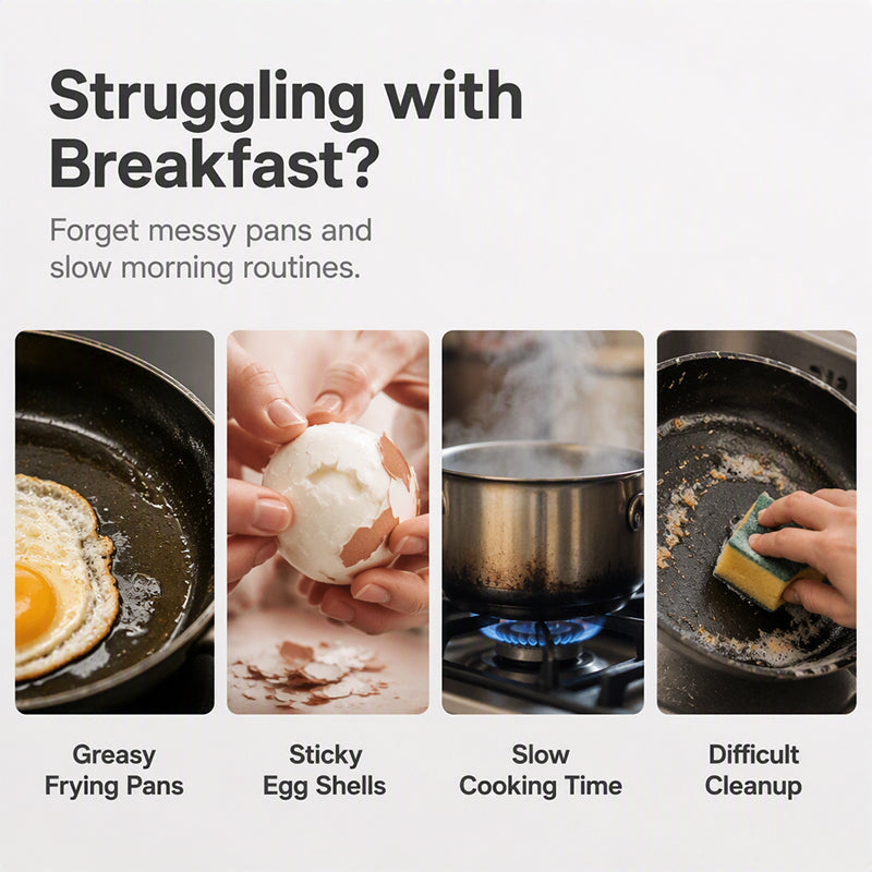 Eggluxe™ – Dual-Cavity Microwave Egg Cooker for Fast Cooking