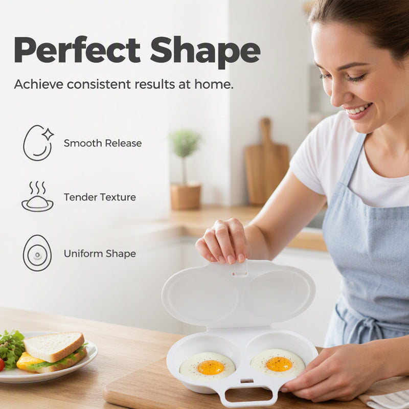 Eggluxe™ – Dual-Cavity Microwave Egg Cooker for Fast Cooking