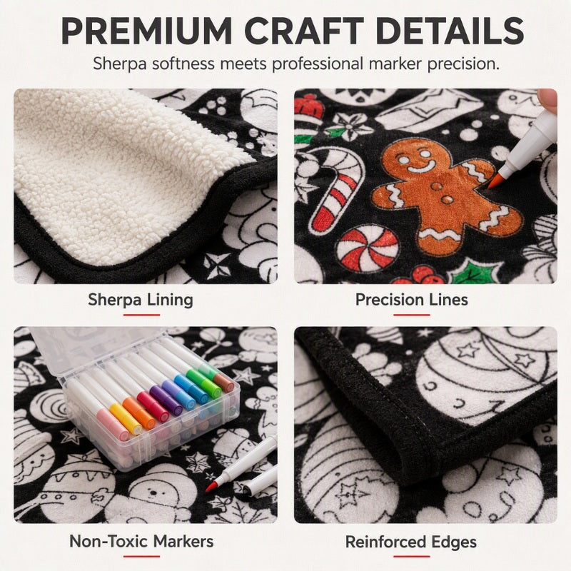 ColorNest™ DIY Colouring Blanket for the Whole Family | Creative Fun & Cosy Comfort