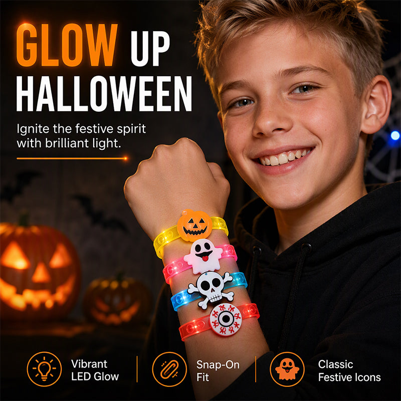 GlowWitch™ Halloween LED Bracelet | Glowing Party Look & Festive Halloween Accessory