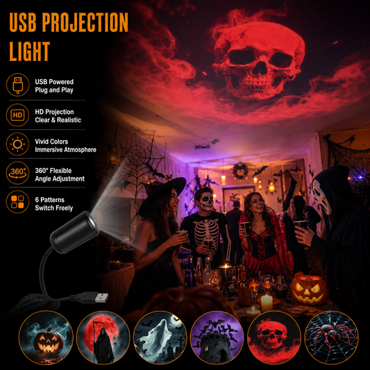 SpookLume™ HD Halloween Projector – 6 Spooky Designs for Instant Halloween Atmosphere